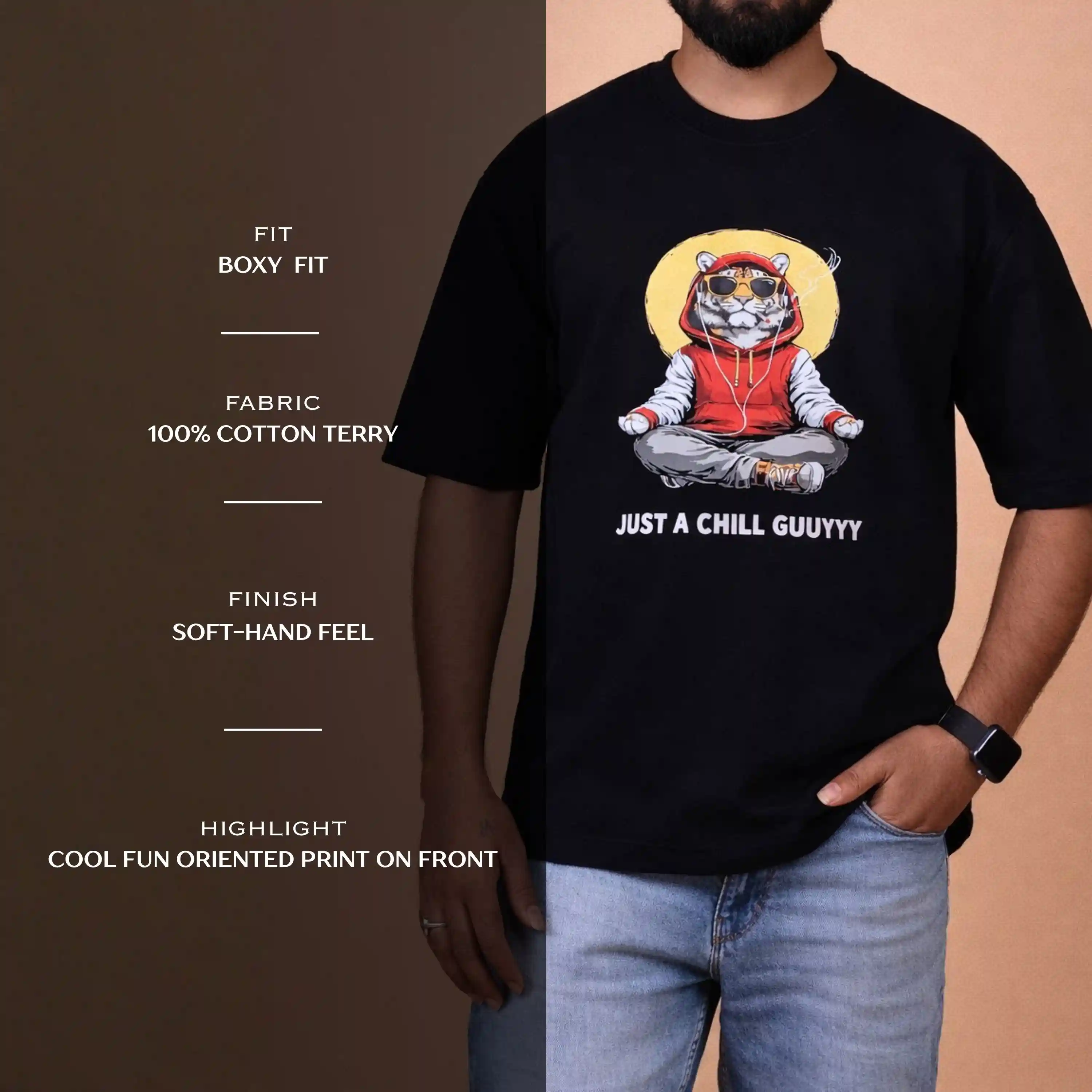 Chill Guy Oversized Tee — alternate view